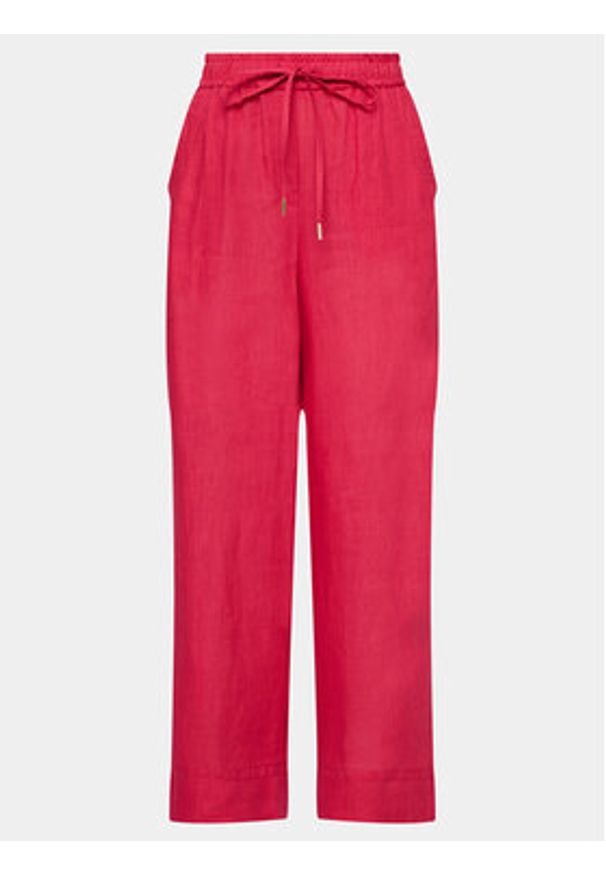 Marella Spodnie materiałowe Apogeo 2413131084 Różowy Relaxed Fit. Kolor: różowy. Materiał: len