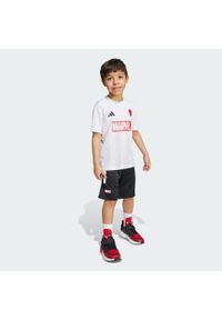 Adidas - Zestaw Marvel Spider-Man Tee Set Kids. Okazja: na uczelnię. Kolor: czarny, biały, wielokolorowy. Materiał: dresówka. Wzór: motyw z bajki. Styl: sportowy