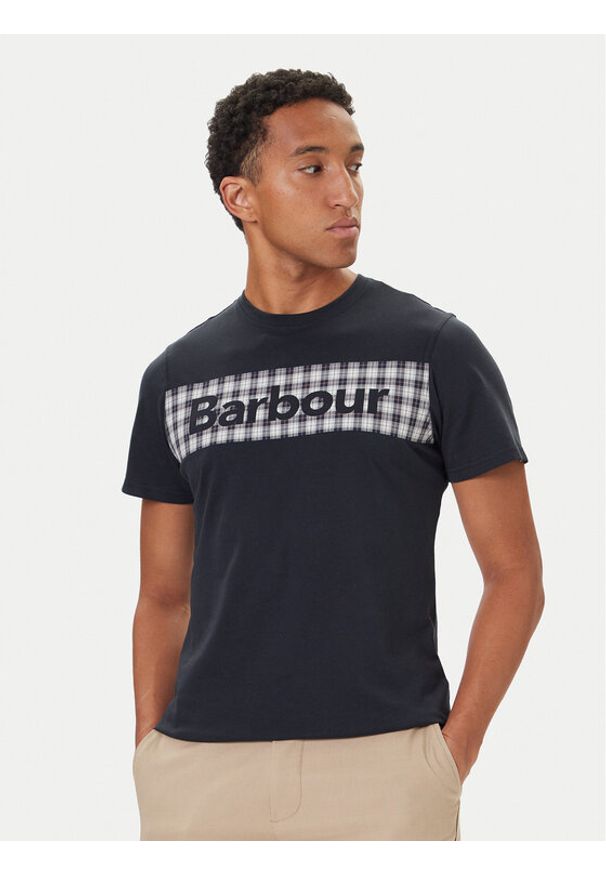 Barbour T-Shirt MTS1496NY91 Granatowy Regular Fit. Kolor: niebieski. Materiał: bawełna