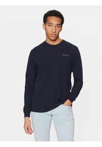 Tommy Jeans Longsleeve Linear DM0DM21138 Granatowy Slim Fit. Kolor: niebieski. Materiał: bawełna. Długość rękawa: długi rękaw