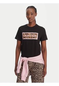 Hunter T-Shirt Essentials HARW0011261 Czarny Regular Fit. Kolor: czarny. Materiał: bawełna #1
