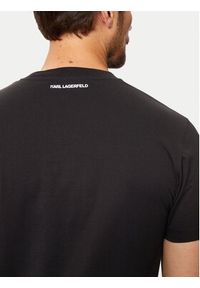 Karl Lagerfeld - KARL LAGERFELD T-Shirt 755061 544241 Czarny Regular Fit. Typ kołnierza: dekolt w karo. Kolor: czarny. Materiał: bawełna #4