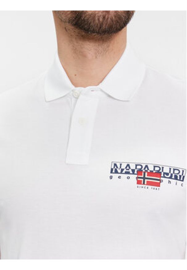 Napapijri Polo E-Aylmer NP0A4HTN Biały Regular Fit. Typ kołnierza: polo. Kolor: biały. Materiał: bawełna