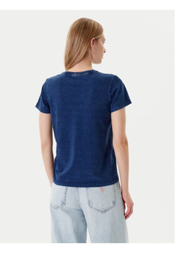 Guess Jeans T-Shirt W5YI22 KCTL1 Granatowy Regular Fit. Kolor: niebieski. Materiał: bawełna