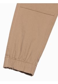 Ombre Clothing - Spodnie męskie joggery - camel P886 - XXL. Materiał: elastan, bawełna. Styl: klasyczny #6