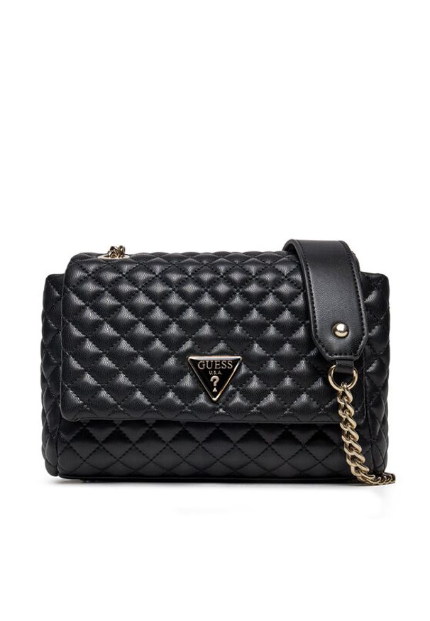 Guess Torebka HWEQG9 54121 Czarny. Kolor: czarny. Materiał: skórzane