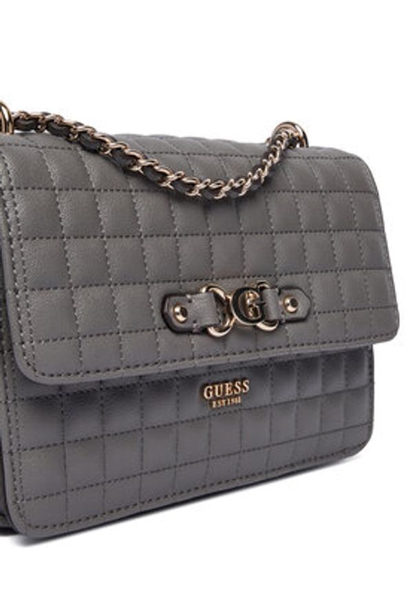 Guess Torebka Nadira HWQG84 24210 Szary. Kolor: szary. Materiał: skórzane