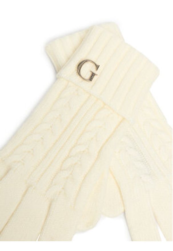 Guess Rękawiczki Damskie AW5382 POL02 Biały. Kolor: biały. Materiał: akryl, materiał