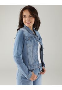 Unisono - KURTKA Z DENIMU. Typ kołnierza: kołnierzyk klasyczny. Materiał: denim. Długość rękawa: długi rękaw. Długość: krótkie. Styl: klasyczny