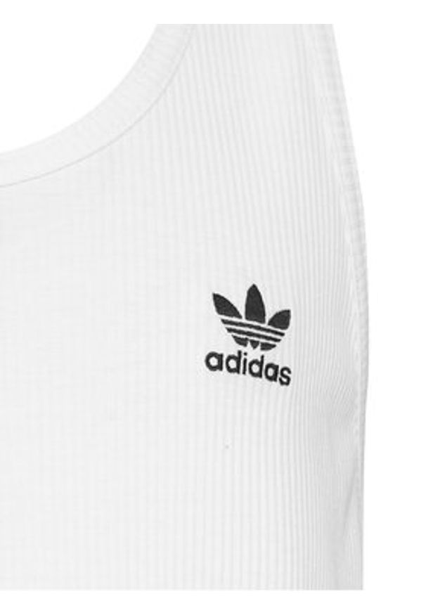 Adidas - adidas Tank top Trefoil Essentials IY7366 Biały Regular Fit. Kolor: biały. Materiał: syntetyk, bawełna
