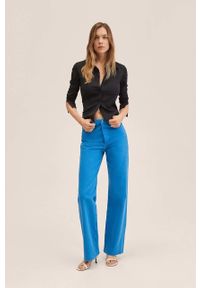 mango - Mango jeansy Nora damskie high waist. Stan: podwyższony. Kolor: niebieski #5