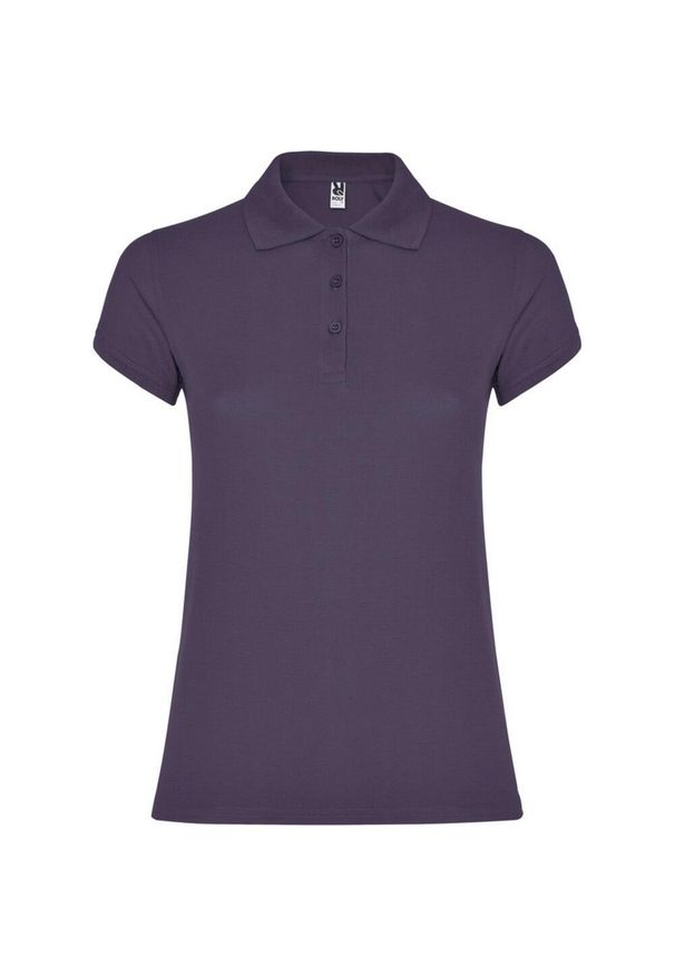 ROLY - Damska Koszulka Polo W Gwiazdki. Typ kołnierza: polo. Kolor: czerwony, wielokolorowy, różowy