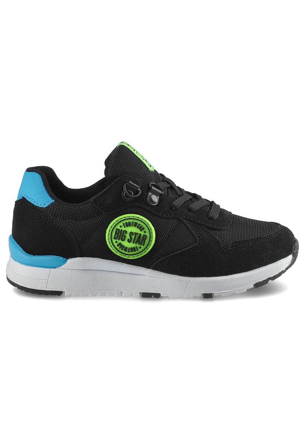 Big-Star - Czarne Sneakersy Big Star Dziecięce Buty Wiązane. Kolor: czarny. Materiał: materiał, skóra ekologiczna. Szerokość cholewki: normalna. Wzór: aplikacja