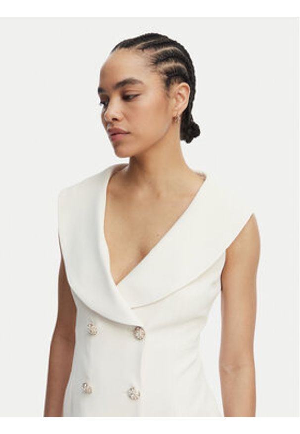 Artigli Sukienka koktajlowa ACAB004864 Kremowy Regular Fit. Kolor: kremowy. Materiał: syntetyk. Styl: wizytowy