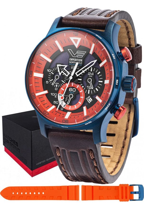 Zegarek Vostok Europe Zegarek męski Vostok Europe VR42-595D734 brązowy. Kolor: brązowy