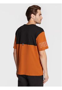 Puma T-Shirt Power Colorblock 671567 Pomarańczowy Relaxed Fit. Kolor: pomarańczowy. Materiał: bawełna #3