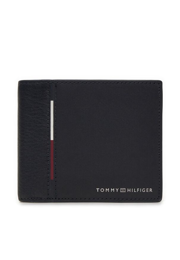 TOMMY HILFIGER - Tommy Hilfiger Portfel męski Casual AM0AM12765 Granatowy. Kolor: niebieski. Materiał: skóra