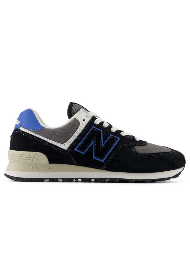 Buty unisex New Balance U574QRB – czarne. Kolor: czarny. Materiał: guma, zamsz, materiał, syntetyk. Szerokość cholewki: normalna. Model: New Balance 574