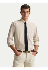 Polo Ralph Lauren Koszula 710929344500 Beżowy jasny Slim Fit. Typ kołnierza: polo. Kolor: beżowy. Materiał: bawełna #1