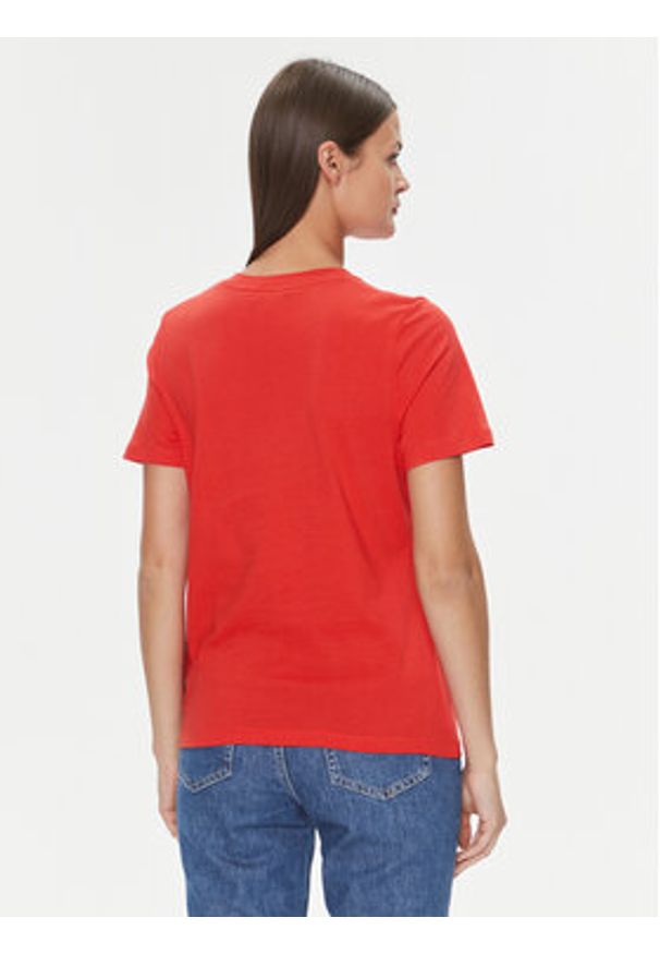 TOMMY HILFIGER - Tommy Hilfiger T-Shirt Logo WW0WW40276 Pomarańczowy Regular Fit. Kolor: pomarańczowy. Materiał: bawełna