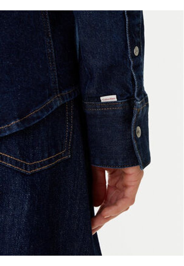 Calvin Klein Jeans Koszula jeansowa LV047E709G Granatowy. Kolor: niebieski. Materiał: bawełna
