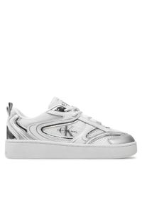 Calvin Klein Jeans Sneakersy Basket Cupsole Low Mix Ml Mr YW0YW01386 Biały. Kolor: biały. Materiał: skóra