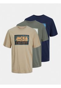 Jack & Jones - Jack&Jones Komplet 3 t-shirtów Logan 12260780 Kolorowy Standard Fit. Materiał: bawełna. Wzór: kolorowy #1