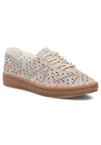 Skórzane półbuty damskie ażurowe multikolor Filippo DP6830. Kolor: wielokolorowy. Materiał: skóra. Szerokość cholewki: normalna. Wzór: ażurowy #1