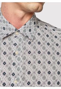 Pako Lorente - PAKO LORENTE – Męska koszula w kolorze białym w granatowo-zielony wzór. Typ kołnierza: kołnierzyk klasyczny. Kolor: zielony, biały, niebieski, wielokolorowy. Materiał: bawełna, elastan. Długość rękawa: długi rękaw. Długość: długie. Styl: klasyczny #6