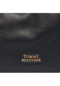 TOMMY HILFIGER - Tommy Hilfiger Torebka Th Luxe Soft Leather Shoulder AW0AW16203 Czarny. Kolor: czarny. Materiał: skórzane #3