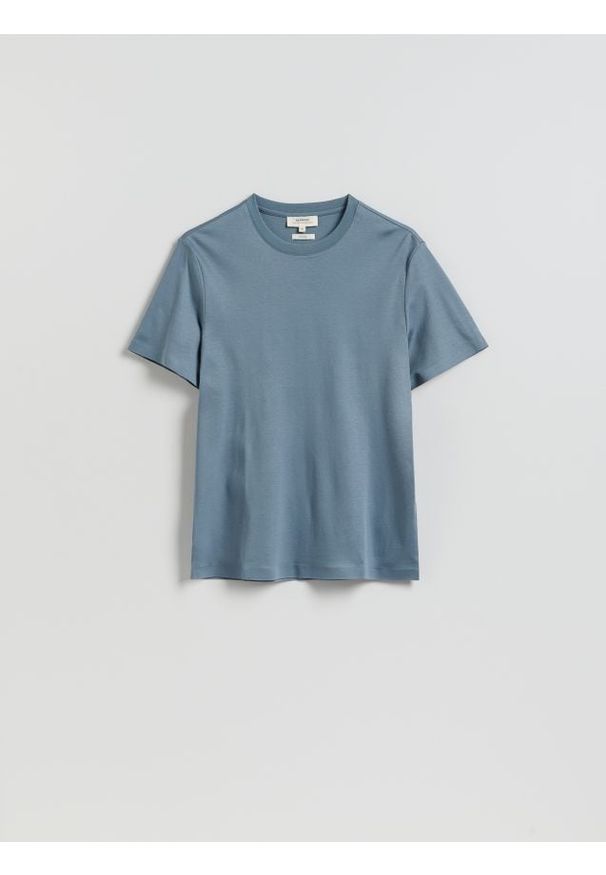 Reserved - T-shirt regular fit z lyocellem - niebieski. Kolor: niebieski. Materiał: bawełna