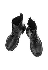 Big-Star - Czarne Glany Big Star Ocieplane Obuwie Damskie. Kolor: czarny. Materiał: materiał, skóra. Szerokość cholewki: normalna. Sezon: zima, jesień. Styl: elegancki, klasyczny #7