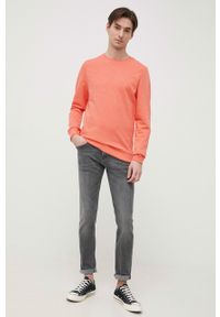 Tom Tailor bluza bawełniana męski kolor pomarańczowy. Okazja: na co dzień. Kolor: pomarańczowy. Materiał: bawełna. Wzór: gładki. Styl: casual #4