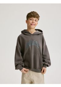 Reserved - Bluza z kapturem - ciemnoszary. Typ kołnierza: kaptur. Kolor: szary. Materiał: dzianina, bawełna #1