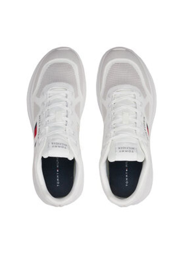 TOMMY HILFIGER - Tommy Hilfiger Sneakersy Modern Runner Knit Evo Ess FM0FM05245 Biały. Kolor: biały. Materiał: materiał