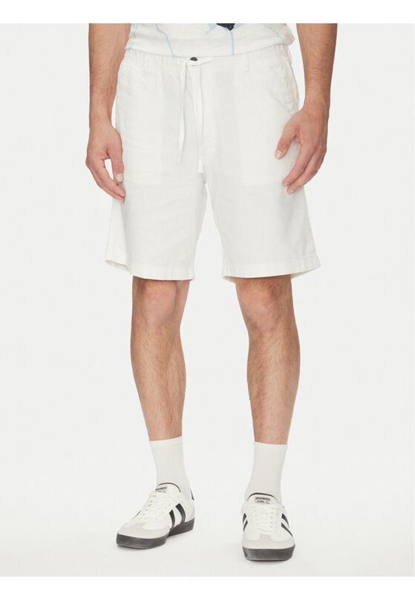 Jack & Jones - Jack&Jones Szorty materiałowe Jaiden 12274968 Biały Relaxed Fit. Kolor: biały. Materiał: bawełna