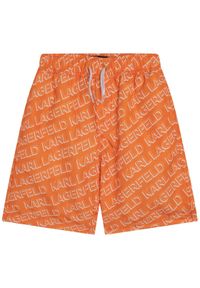 Karl Lagerfeld Kids Szorty kąpielowe Z20099 M Pomarańczowy Regular Fit. Kolor: pomarańczowy. Materiał: syntetyk