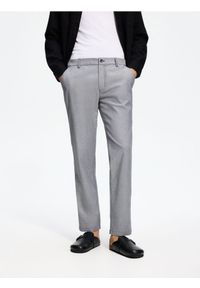 Reserved - Spodnie chino slim fit - ciemnoszary. Kolor: szary. Materiał: tkanina, bawełna