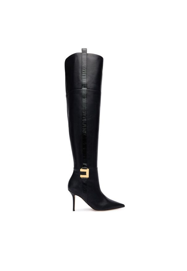 Elisabetta Franchi Kozaki SA-04L-56E2 Czarny. Kolor: czarny. Materiał: skóra
