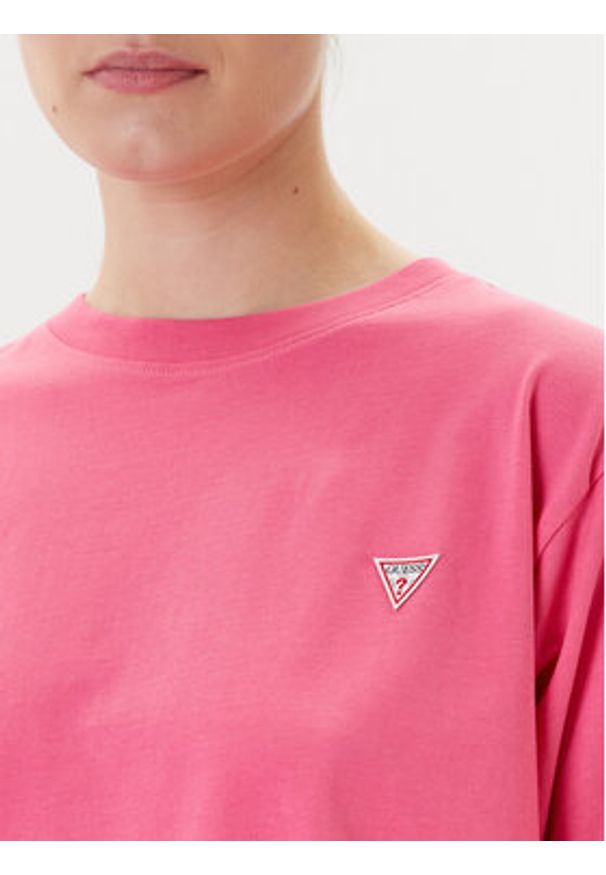 Guess T-Shirt W4YI05 K8HM0 Różowy Boxy Fit. Kolor: różowy. Materiał: bawełna