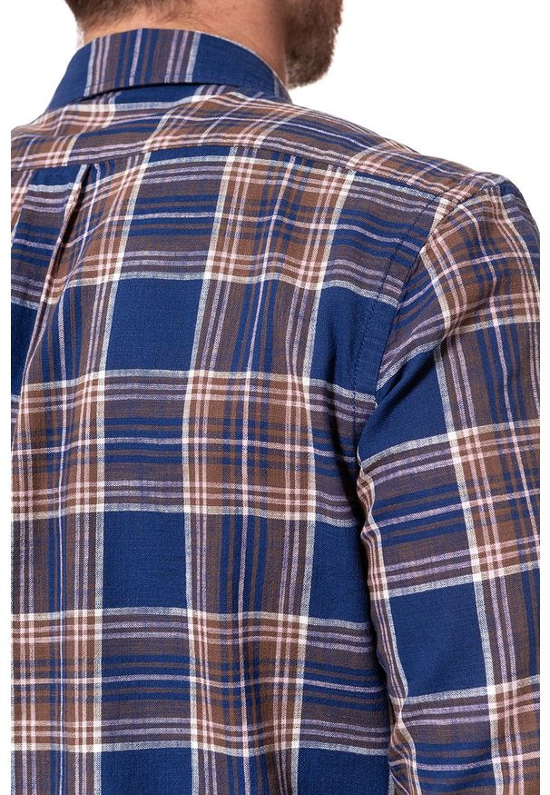 Wrangler - KOSZULA WRANGLER LS 1PKT SHIRT BLUE DEPTHS W5760OPJY 112129453. Wzór: kratka
