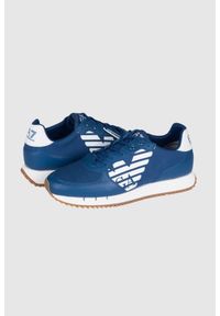 EA7 Emporio Armani - EA7 Niebieskie sneakersy z białą podeszwą, Rozmiar 44. Kolor: niebieski #7