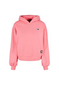 Bluza damska z kapturem Urban Classics Starter essential oversize. Typ kołnierza: kaptur. Kolor: różowy #1