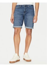 Calvin Klein Szorty jeansowe K10K114075 Niebieski Slim Fit. Kolor: niebieski. Materiał: bawełna