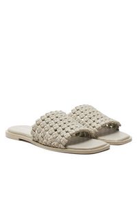 Calvin Klein Klapki Flat Slide Latt HW0HW02143 Beżowy. Kolor: beżowy. Materiał: skóra
