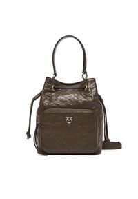 Pinko - PINKO Torebka Cargo Bucket Al 25-26 PLTT 105112 A2JC Brązowy. Kolor: brązowy. Materiał: skórzane