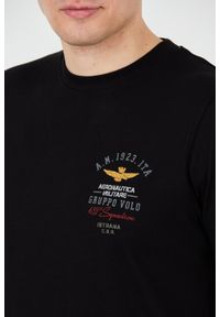 Aeronautica Militare - AERONAUTICA MILITARE Czarny bawełniany męski t-shirt Short Sleeve, Rozmiar XXL. Kolor: czarny. Materiał: bawełna #6