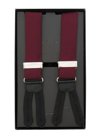 Modini - Bordowe materiałowe szelki na guziki - czarne skórki L4. Kolor: czarny, wielokolorowy, czerwony. Materiał: materiał #1