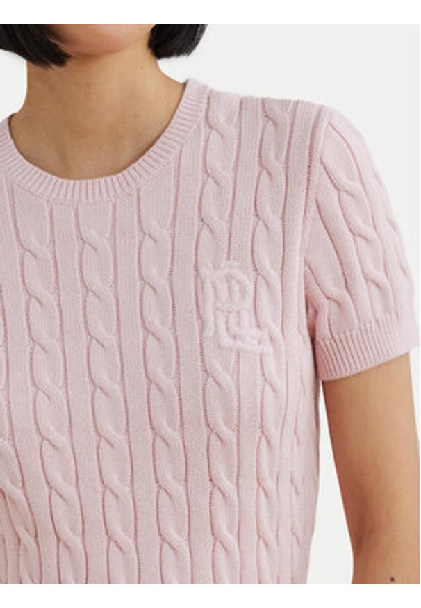 Lauren Ralph Lauren - LAUREN RALPH LAUREN Sweter 200965880002 Różowy Relaxed Fit. Kolor: różowy. Materiał: bawełna