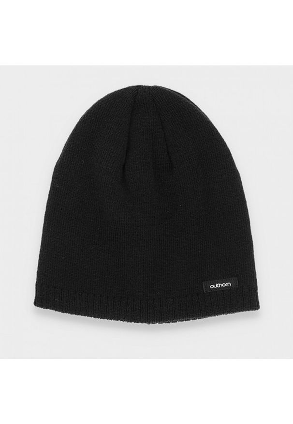 outhorn - Czapka męska. Materiał: dzianina, akryl. Wzór: aplikacja. Styl: klasyczny